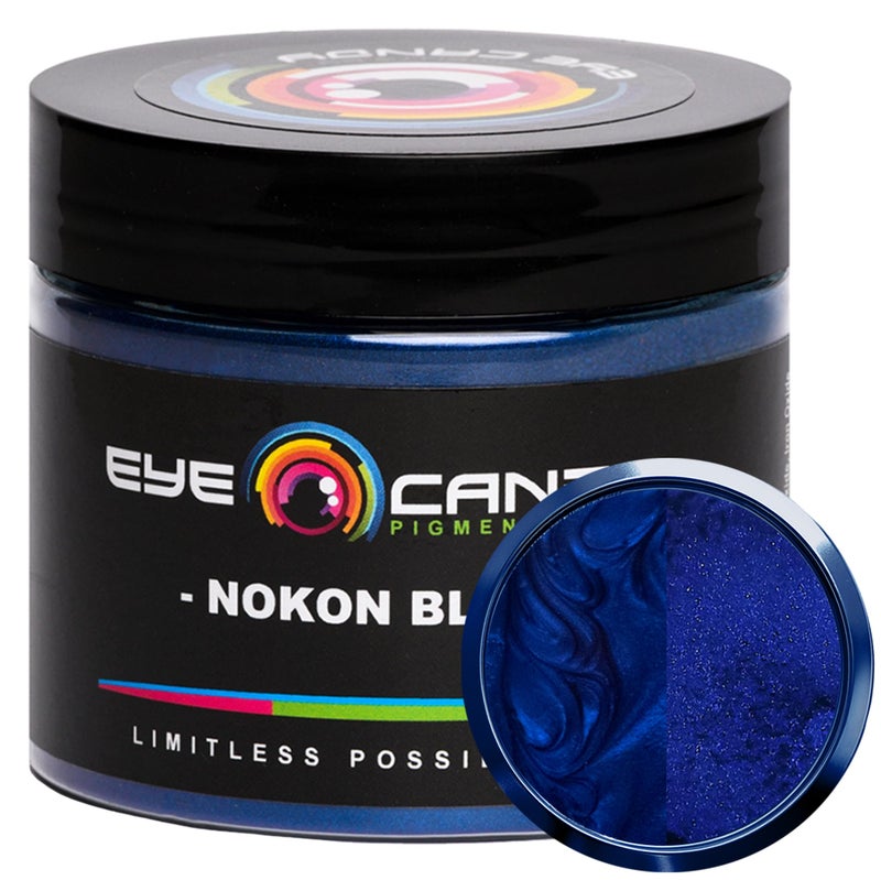 Eye Candy Pigments Premium Blue Mica Powder - Nokon Blue (50gr) - for Epoxy, Resin, Soap, Paint, Woodworking, Acrylic Pouring, Bath Bombs, Fishing Lures - DIY Arts and Crafts Additive - Image 1